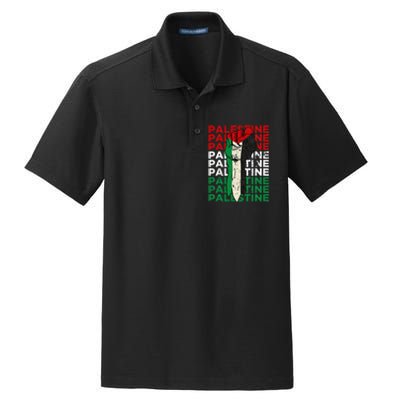 FREE PALESTINE Flag Save Gaza Support Arabic West Bank Help  Dry Zone Grid Polo