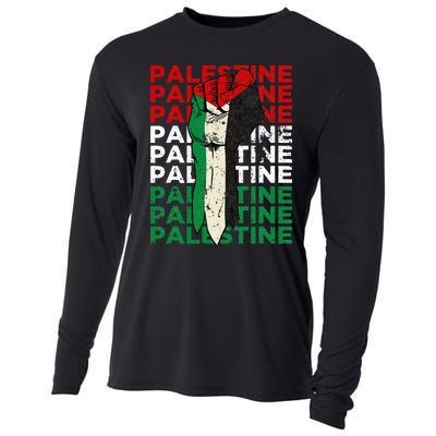 FREE PALESTINE Flag Save Gaza Support Arabic West Bank Help  Cooling Performance Long Sleeve Crew