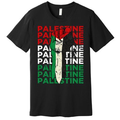 FREE PALESTINE Flag Save Gaza Support Arabic West Bank Help  Premium T-Shirt