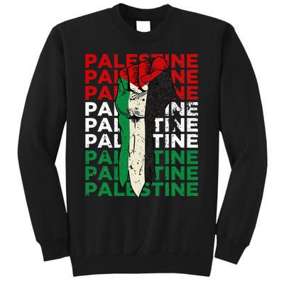 FREE PALESTINE Flag Save Gaza Support Arabic West Bank Help  Tall Sweatshirt