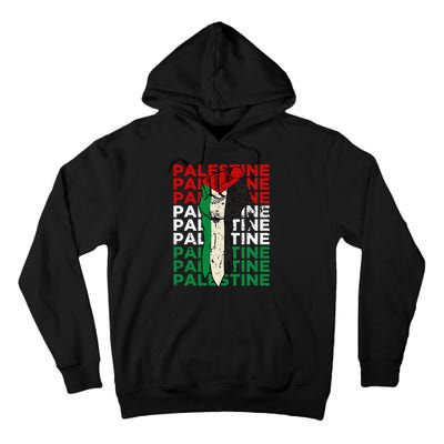 FREE PALESTINE Flag Save Gaza Support Arabic West Bank Help  Tall Hoodie