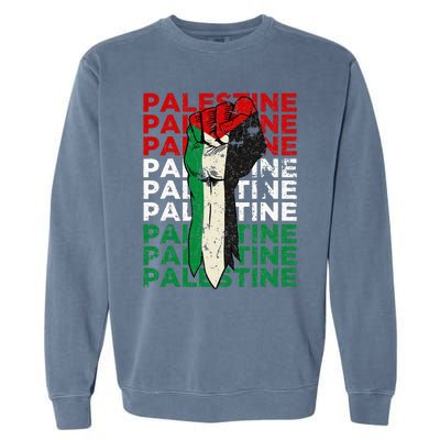 FREE PALESTINE Flag Save Gaza Support Arabic West Bank Help  Garment-Dyed Sweatshirt