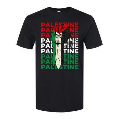 FREE PALESTINE Flag Save Gaza Support Arabic West Bank Help  Softstyle CVC T-Shirt