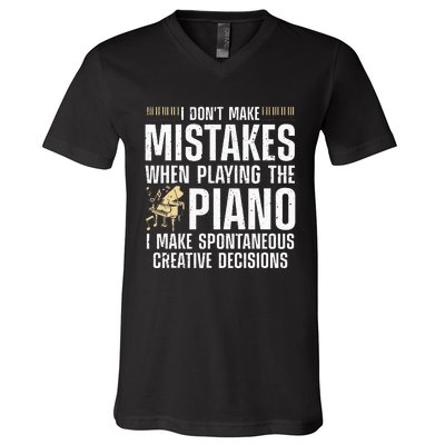 Funny Piano For Men Women Music Lovers Musician Piano Player V-Neck T-Shirt