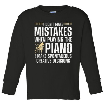 Funny Piano For Men Women Music Lovers Musician Piano Player Toddler Long Sleeve Shirt