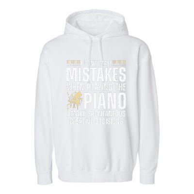 Funny Piano For Men Women Music Lovers Musician Piano Player Garment-Dyed Fleece Hoodie