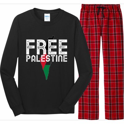 Free Palestine Flag Arabic Free Gaza Palestinian Flag Funny Gift Long Sleeve Pajama Set