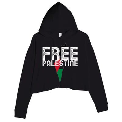 Free Palestine Flag Arabic Free Gaza Palestinian Flag Funny Gift Crop Fleece Hoodie