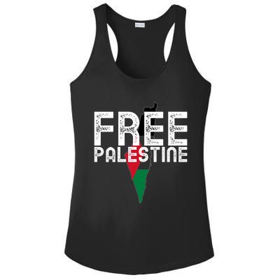 Free Palestine Flag Arabic Free Gaza Palestinian Flag Funny Gift Ladies PosiCharge Competitor Racerback Tank