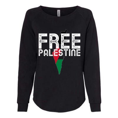 Free Palestine Flag Arabic Free Gaza Palestinian Flag Funny Gift Womens California Wash Sweatshirt