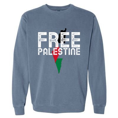 Free Palestine Flag Arabic Free Gaza Palestinian Flag Funny Gift Garment-Dyed Sweatshirt