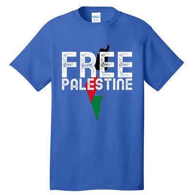 Free Palestine Flag Arabic Free Gaza Palestinian Flag Funny Gift Tall T-Shirt