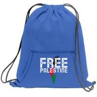 Free Palestine Flag Arabic Free Gaza Palestinian Flag Funny Gift Sweatshirt Cinch Pack Bag