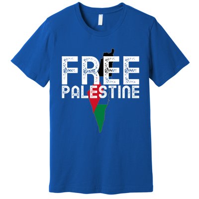 Free Palestine Flag Arabic Free Gaza Palestinian Flag Funny Gift Premium T-Shirt