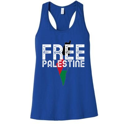 Free Palestine Flag Arabic Free Gaza Palestinian Flag Funny Gift Women's Racerback Tank