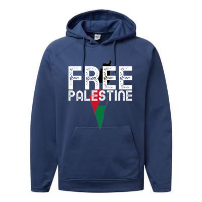 Free Palestine Flag Arabic Free Gaza Palestinian Flag Funny Gift Performance Fleece Hoodie