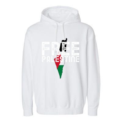 Free Palestine Flag Arabic Free Gaza Palestinian Flag Funny Gift Garment-Dyed Fleece Hoodie