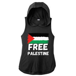 Free Palestine Flag  Ladies PosiCharge Tri-Blend Wicking Draft Hoodie Tank