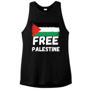 Free Palestine Flag  Ladies PosiCharge Tri-Blend Wicking Tank