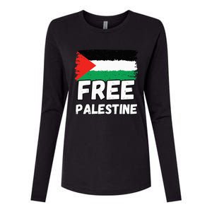 Free Palestine Flag  Womens Cotton Relaxed Long Sleeve T-Shirt