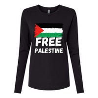 Free Palestine Flag  Womens Cotton Relaxed Long Sleeve T-Shirt