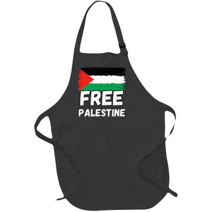 Free Palestine Flag  Full-Length Apron With Pockets