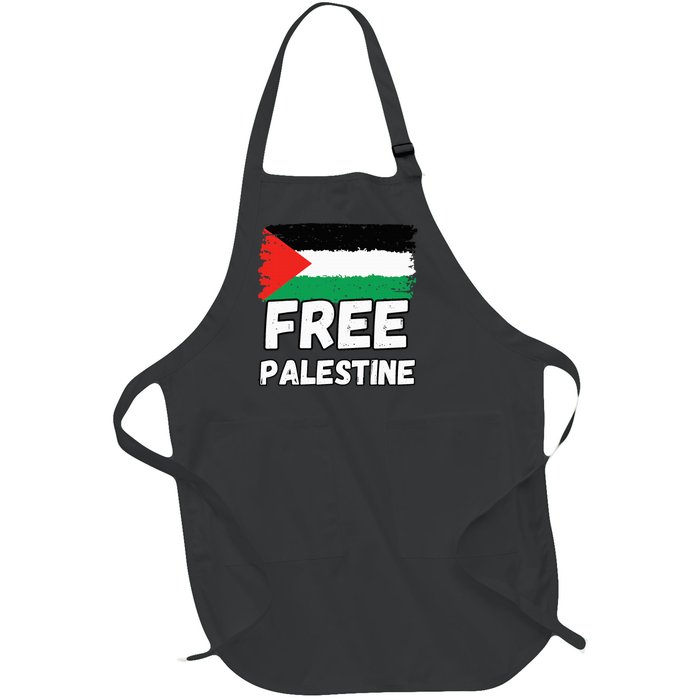 Free Palestine Flag  Full-Length Apron With Pockets