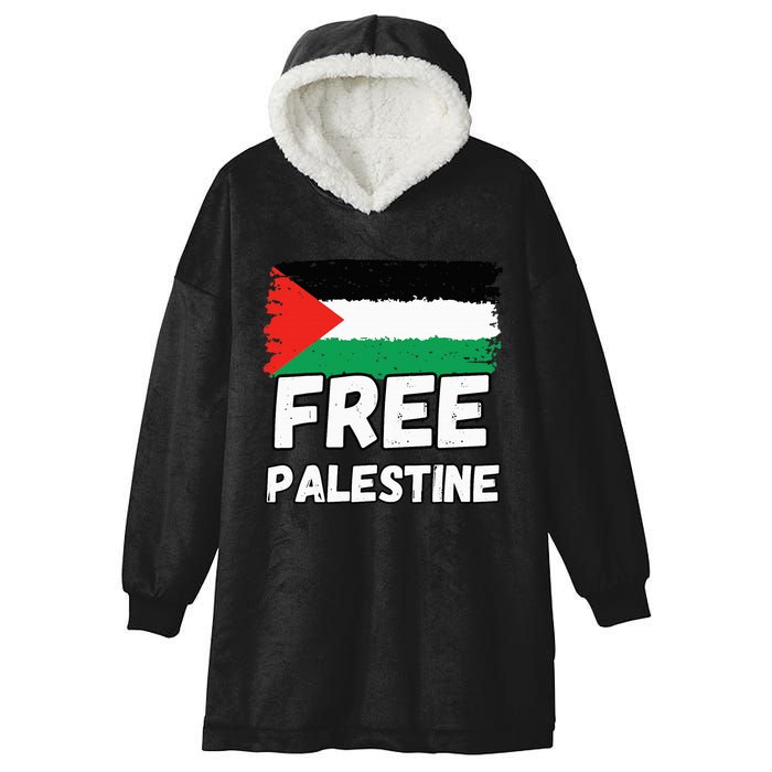 Free Palestine Flag  Hooded Wearable Blanket