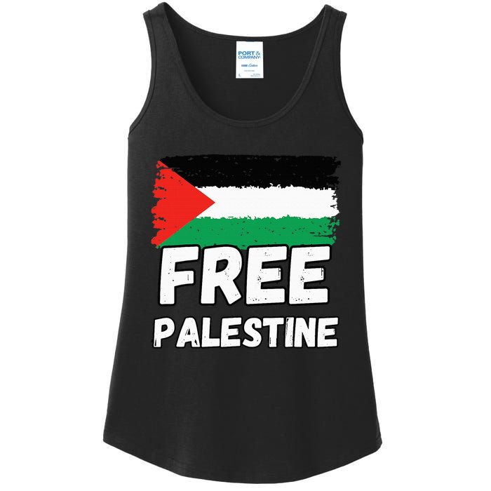 Free Palestine Flag  Ladies Essential Tank