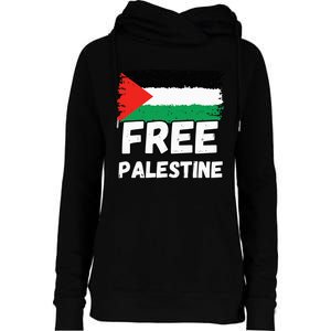 Free Palestine Flag  Womens Funnel Neck Pullover Hood