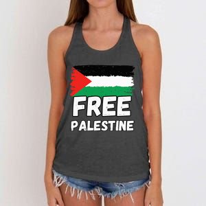 Free Palestine Flag  Women's Knotted Racerback Tank