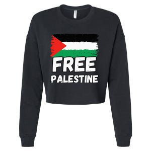 Free Palestine Flag  Cropped Pullover Crew