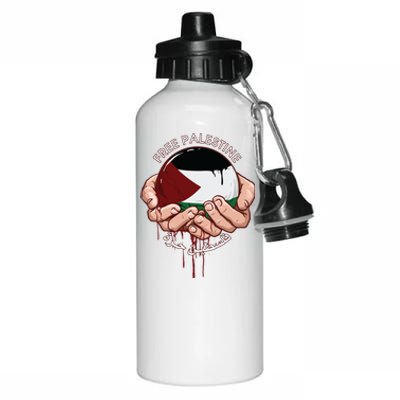 Free Palestine Flag I Love Palestine Gaza Palestinian Flag Gift Aluminum Water Bottle