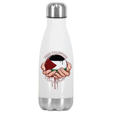 Free Palestine Flag I Love Palestine Gaza Palestinian Flag Gift Stainless Steel Insulated Water Bottle