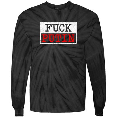 Fuck Putin Tie-Dye Long Sleeve Shirt