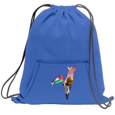 Free Palestine Flag Save Gaza Al Aqsa Mosque Jerusalem Cute Gift Sweatshirt Cinch Pack Bag