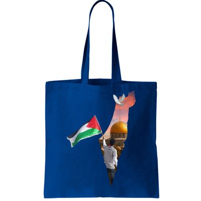 Free Palestine Flag Save Gaza Al Aqsa Mosque Jerusalem Cute Gift Tote Bag