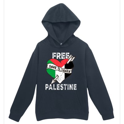 Free Palestine Flag Save Gaza Palestinian Love Heart Urban Pullover Hoodie