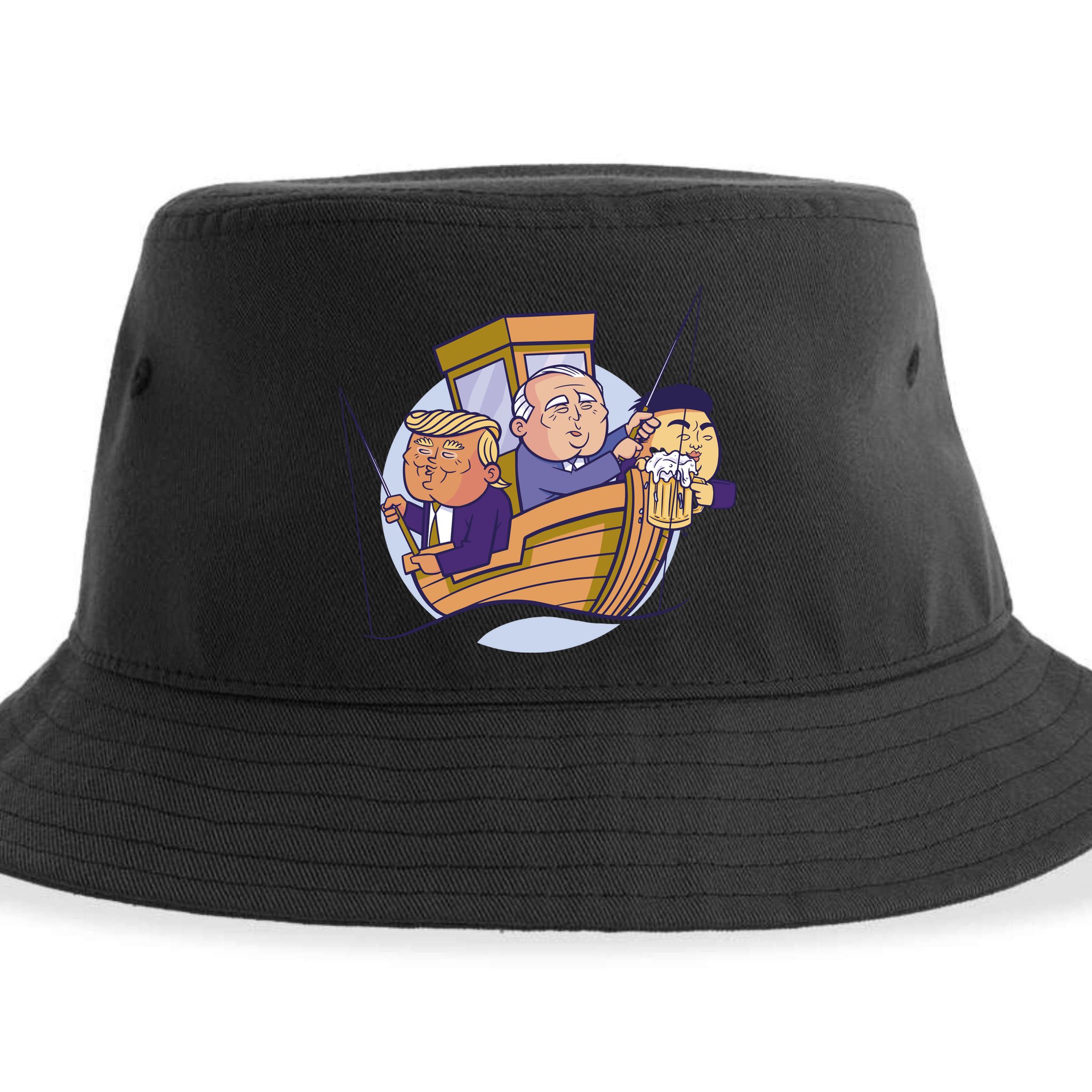 Fishing Presidents Funny Sustainable Bucket Hat