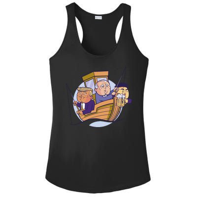 Fishing Presidents Funny Ladies PosiCharge Competitor Racerback Tank