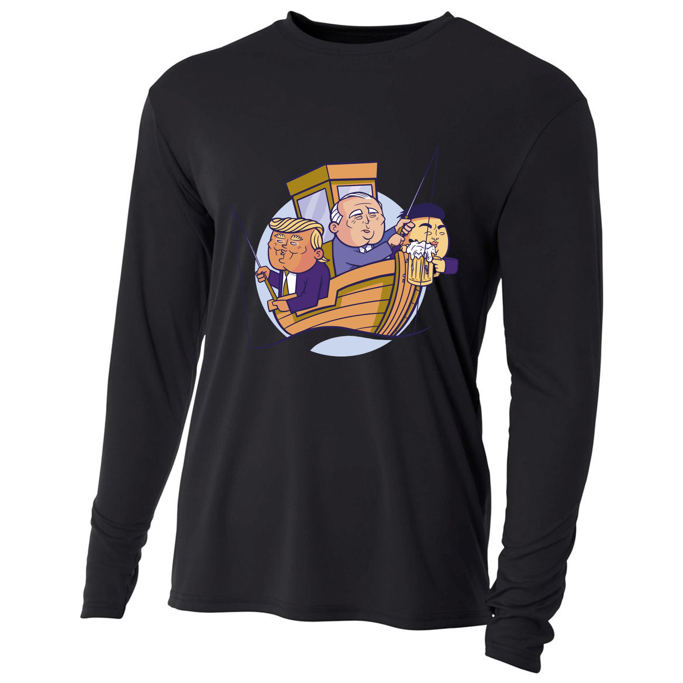 Fishing Presidents Funny Cooling Performance Long Sleeve Crew