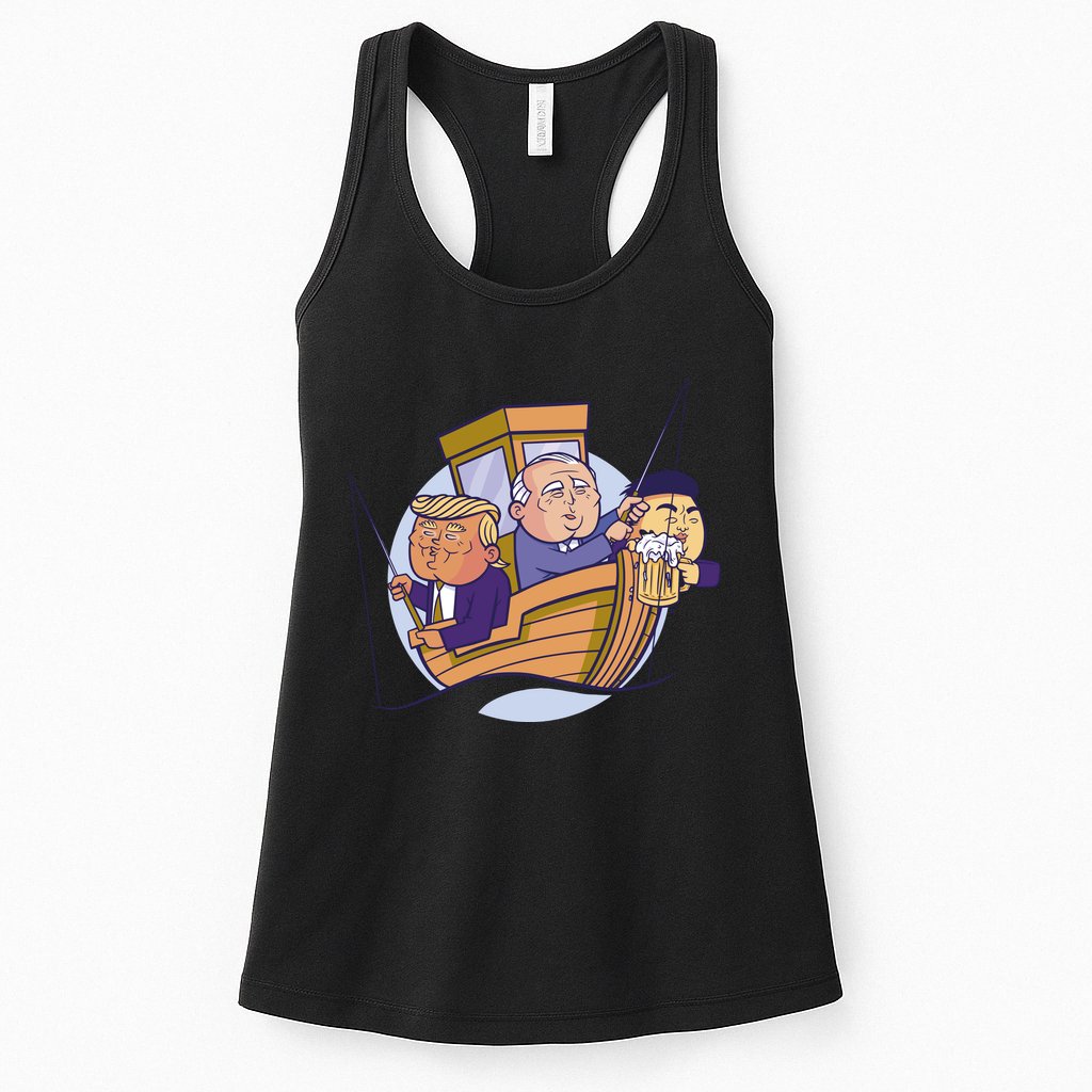 Fishing Presidents Funny Womens Tank Top