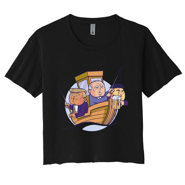 Fishing Presidents Funny Crop Top