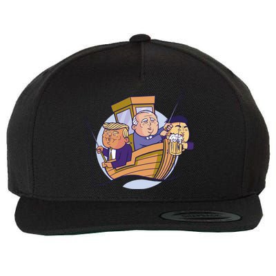 Fishing Presidents Funny Wool Snapback Cap