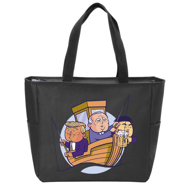 Fishing Presidents Funny Zip Tote Bag