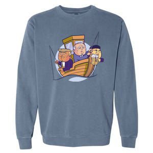 Fishing Presidents Funny Garment-Dyed Sweatshirt