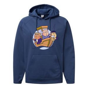 Fishing Presidents Funny Performance Fleece Hoodie