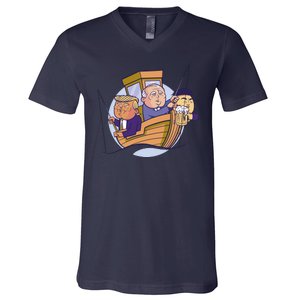 Fishing Presidents Funny V-Neck T-Shirt