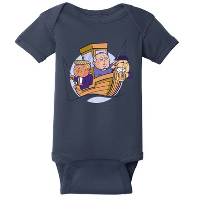 Fishing Presidents Funny Baby Bodysuit