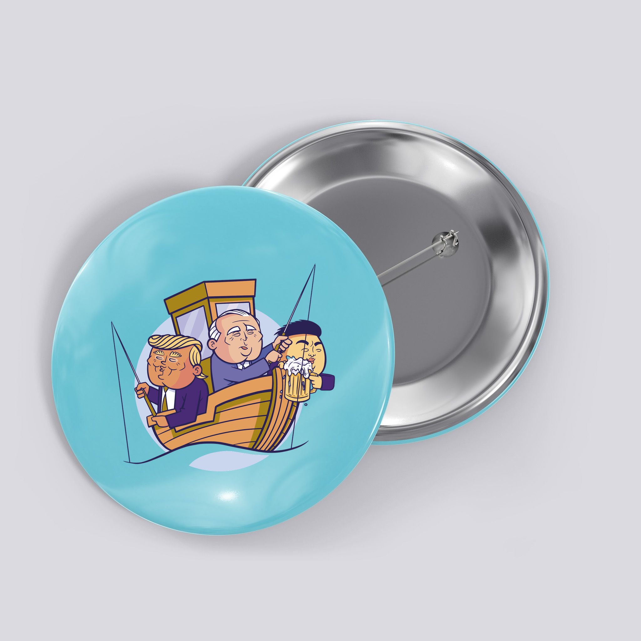 Fishing Presidents Funny Button